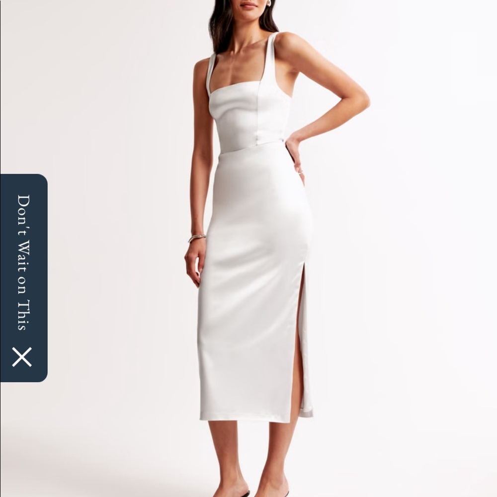 Abercrombie White/Pearl midi dress. EUC - Picture 1 of 2